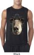 Mens Shirt Big Black Bear Face Sleeveless Tee T-Shirt