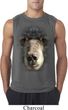 Mens Shirt Big Black Bear Face Sleeveless Tee T-Shirt