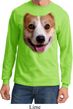 Mens Shirt Big Corgi Face Long Sleeve Tee T-Shirt