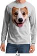 Mens Shirt Big Corgi Face Long Sleeve Tee T-Shirt