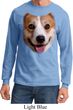 Mens Shirt Big Corgi Face Long Sleeve Tee T-Shirt