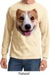 Mens Shirt Big Corgi Face Long Sleeve Tee T-Shirt