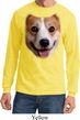 Mens Shirt Big Corgi Face Long Sleeve Tee T-Shirt