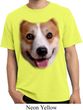 Mens Shirt Big Corgi Face Pigment Dyed Tee T-Shirt