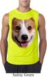 Mens Shirt Big Corgi Face Sleeveless Tee T-Shirt