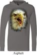 Mens Shirt Big Eagle Face Lightweight Hoodie Tee
