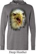 Mens Shirt Big Eagle Face Lightweight Hoodie Tee