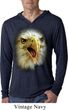 Mens Shirt Big Eagle Face Lightweight Hoodie Tee T-Shirt