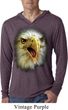 Mens Shirt Big Eagle Face Lightweight Hoodie Tee T-Shirt