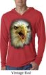 Mens Shirt Big Eagle Face Lightweight Hoodie Tee T-Shirt