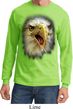Mens Shirt Big Eagle Face Long Sleeve Tee T-Shirt