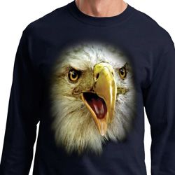 Mens Shirt Big Eagle Face Long Sleeve Tee T-Shirt Mens Shirt Big Eagle Face Long Sleeve Tee T-Shirt