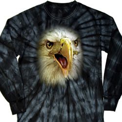 Mens Shirt Big Eagle Face Long Sleeve Tie Dye Tee T-shirt Mens Shirt Big Eagle Face Long Sleeve Tie Dye Tee T-shirt