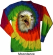 Mens Shirt Big Eagle Face Long Sleeve Tie Dye Tee T-shirt