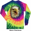 Mens Shirt Big Eagle Face Long Sleeve Tie Dye Tee T-shirt