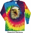 Mens Shirt Big Eagle Face Long Sleeve Tie Dye Tee T-shirt
