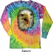 Mens Shirt Big Eagle Face Long Sleeve Tie Dye Tee T-shirt