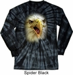 Mens Shirt Big Eagle Face Long Sleeve Tie Dye Tee T-shirt