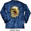Mens Shirt Big Eagle Face Long Sleeve Tie Dye Tee T-shirt