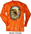 Mens Shirt Big Eagle Face Long Sleeve Tie Dye Tee T-shirt