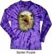 Mens Shirt Big Eagle Face Long Sleeve Tie Dye Tee T-shirt