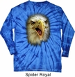 Mens Shirt Big Eagle Face Long Sleeve Tie Dye Tee T-shirt