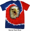 Mens Shirt Big Eagle Face Patriotic Tie Dye Tee T-shirt