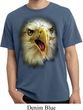 Mens Shirt Big Eagle Face Pigment Dyed Tee T-Shirt