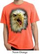 Mens Shirt Big Eagle Face Pigment Dyed Tee T-Shirt