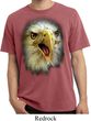 Mens Shirt Big Eagle Face Pigment Dyed Tee T-Shirt