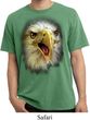 Mens Shirt Big Eagle Face Pigment Dyed Tee T-Shirt