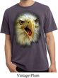 Mens Shirt Big Eagle Face Pigment Dyed Tee T-Shirt