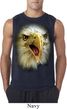 Mens Shirt Big Eagle Face Sleeveless Tee T-Shirt