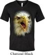 Mens Shirt Big Eagle Face Tri Blend V-neck Tee T-Shirt