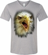 Mens Shirt Big Eagle Face Tri Blend V-neck Tee T-Shirt