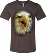 Mens Shirt Big Eagle Face Tri Blend V-neck Tee T-Shirt