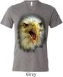 Mens Shirt Big Eagle Face Tri Blend V-neck Tee T-Shirt