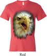Mens Shirt Big Eagle Face Tri Blend V-neck Tee T-Shirt