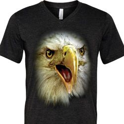 Mens Shirt Big Eagle Face Tri Blend V-neck Tee T-Shirt Mens Shirt Big Eagle Face Tri Blend V-neck Tee T-Shirt