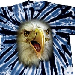 Mens Shirt Big Eagle Face Twist Tie Dye Tee T-shirt Mens Shirt Big Eagle Face Twist Tie Dye Tee T-shirt