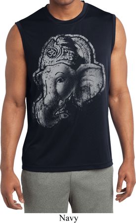 Clearance -  Men's BIG Ganesha Profile Sleeveless Moisture Wicking Tee Shirt
