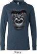 Mens Shirt Big Gorilla Face Lightweight Hoodie Tee