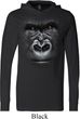 Mens Shirt Big Gorilla Face Lightweight Hoodie Tee