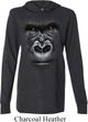 Mens Shirt Big Gorilla Face Lightweight Hoodie Tee