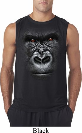 Mens Shirt Big Gorilla Face Sleeveless Tee T-Shirt