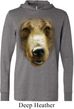 Mens Shirt Big Grizzly Bear Face Lightweight Hoodie Tee