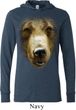 Mens Shirt Big Grizzly Bear Face Lightweight Hoodie Tee