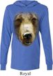 Mens Shirt Big Grizzly Bear Face Lightweight Hoodie Tee