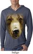 Mens Shirt Big Grizzly Bear Face Lightweight Hoodie Tee T-Shirt