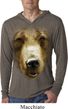 Mens Shirt Big Grizzly Bear Face Lightweight Hoodie Tee T-Shirt